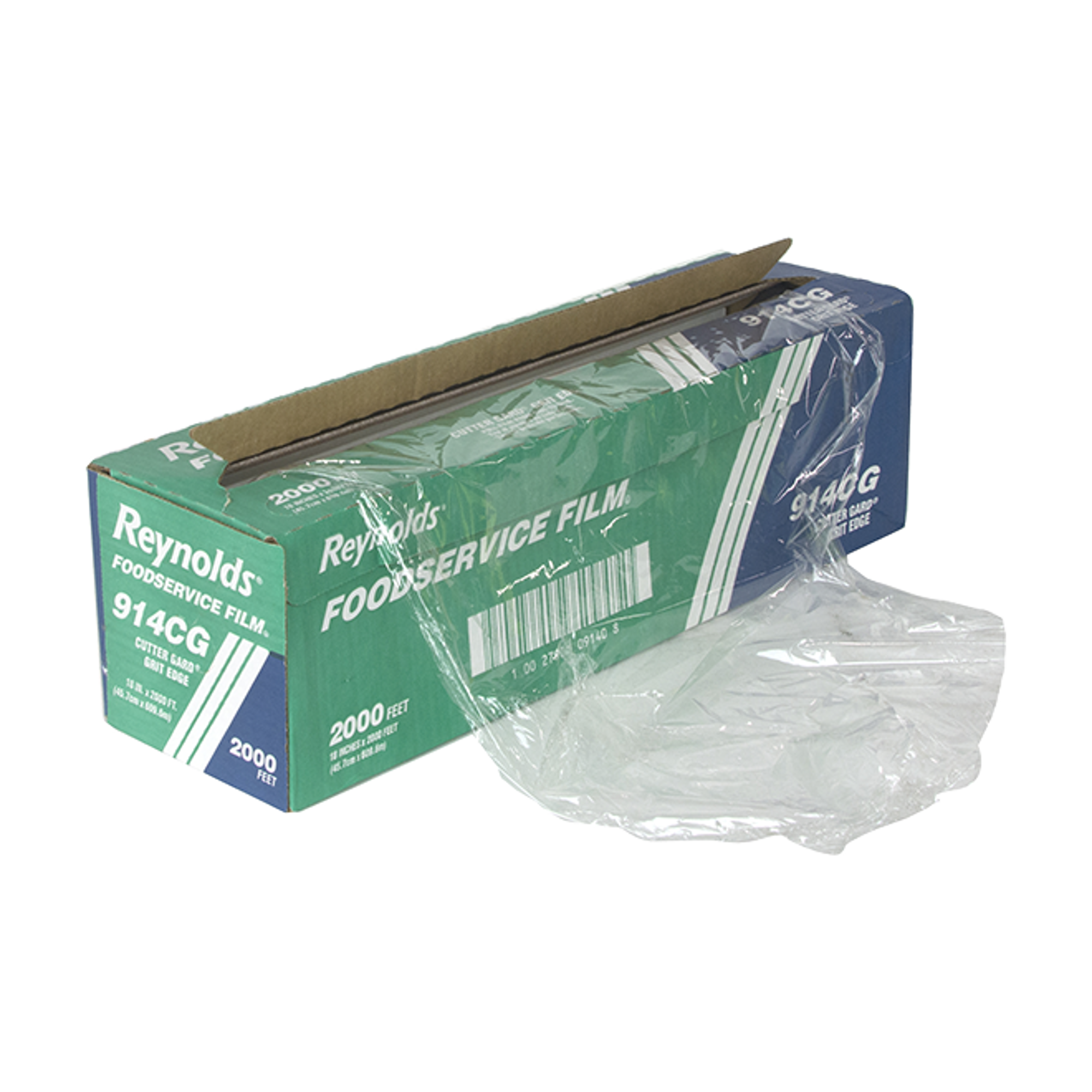 Reynolds PVC Food Wrap Film Roll in Easy Glide Cutter Box, 18 x 2,000 ft,  Clear (914SC)
