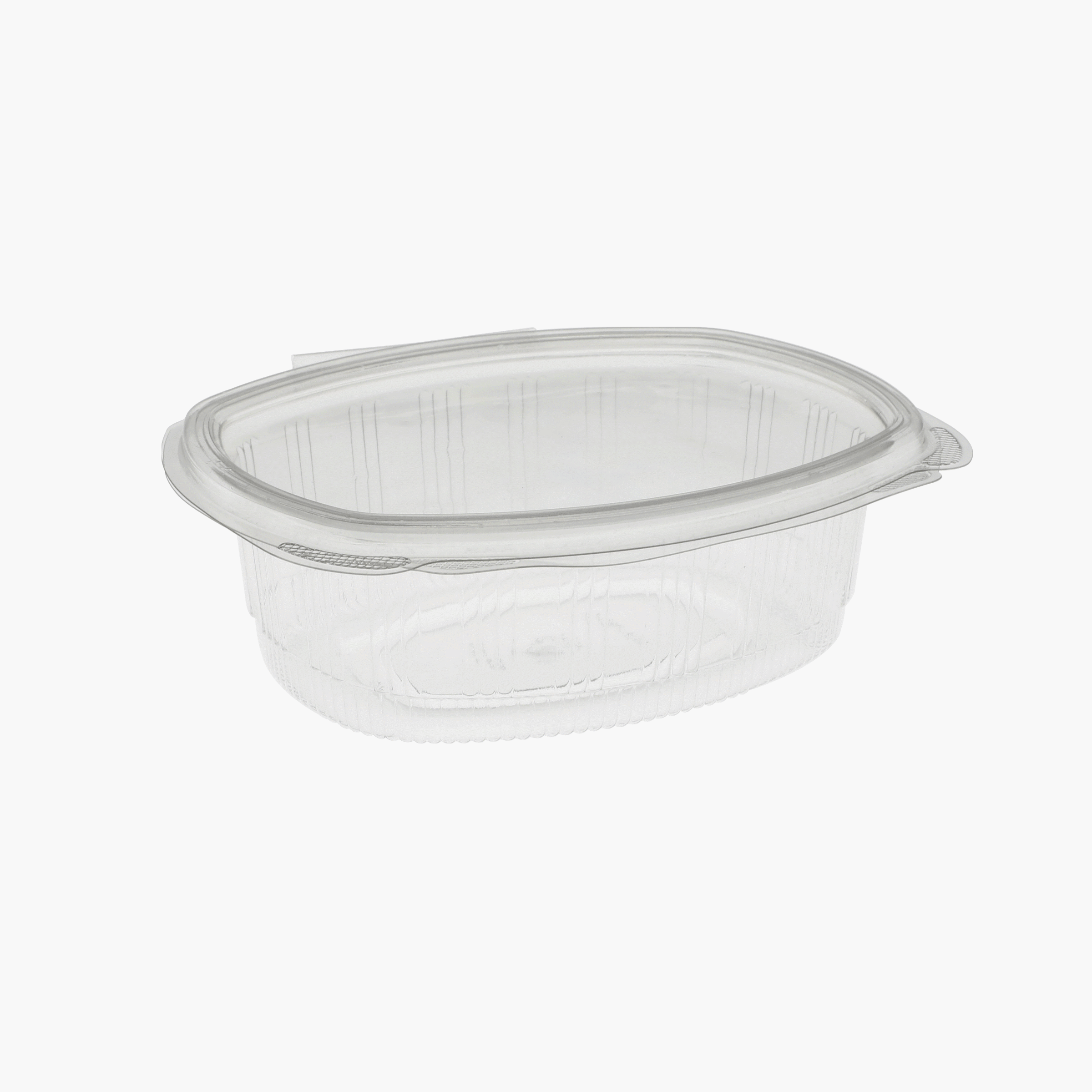 Choice 64 oz. Clear RPET Hinged Deli Container - 50/Pack