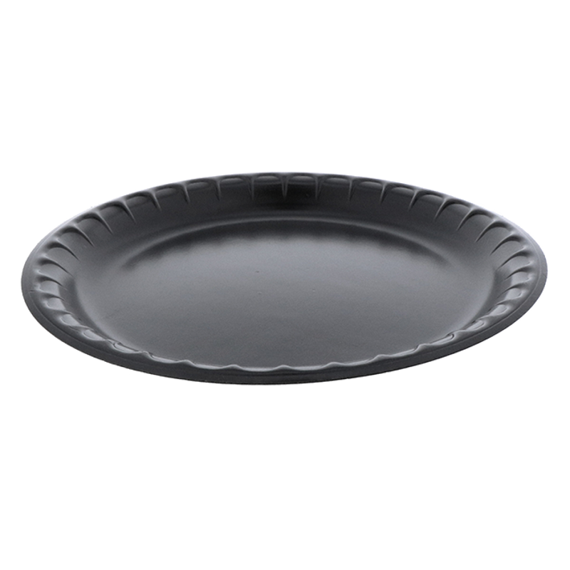 Pactiv YTKB0009 Black Foam Dinner Plates YTKB0009 Pactiv Plates Paper  Plates Foam Plates Disposable Plates