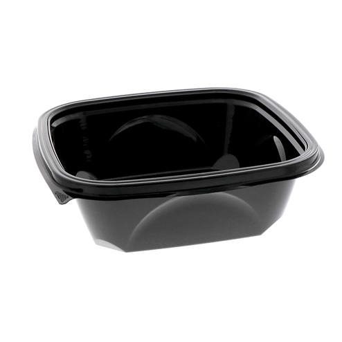 VERSAtainer® 6x8.5/38oz Black Microwaveable Rectangle Takeout Container and  Lid Combo, Black Base/Clear Lid, 150 ct