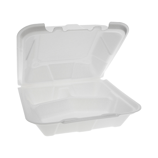 SafePro BC993 9x9x3-Inch Bagasse Hinged 3-Compartment Container, 200/CS,  BPI