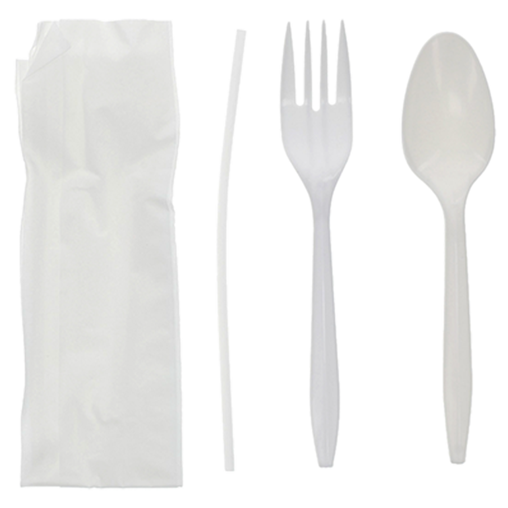 Choice Medium Weight Black Wrapped Plastic Cutlery Set with Knife, Fork,  and Spoon - 500/Case