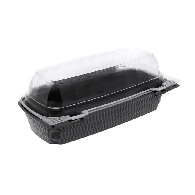30 oz. 8 X 5 Dual Color SmartLock® Hinged Lid Snack Box Container, Black/ Clear, 200 ct.