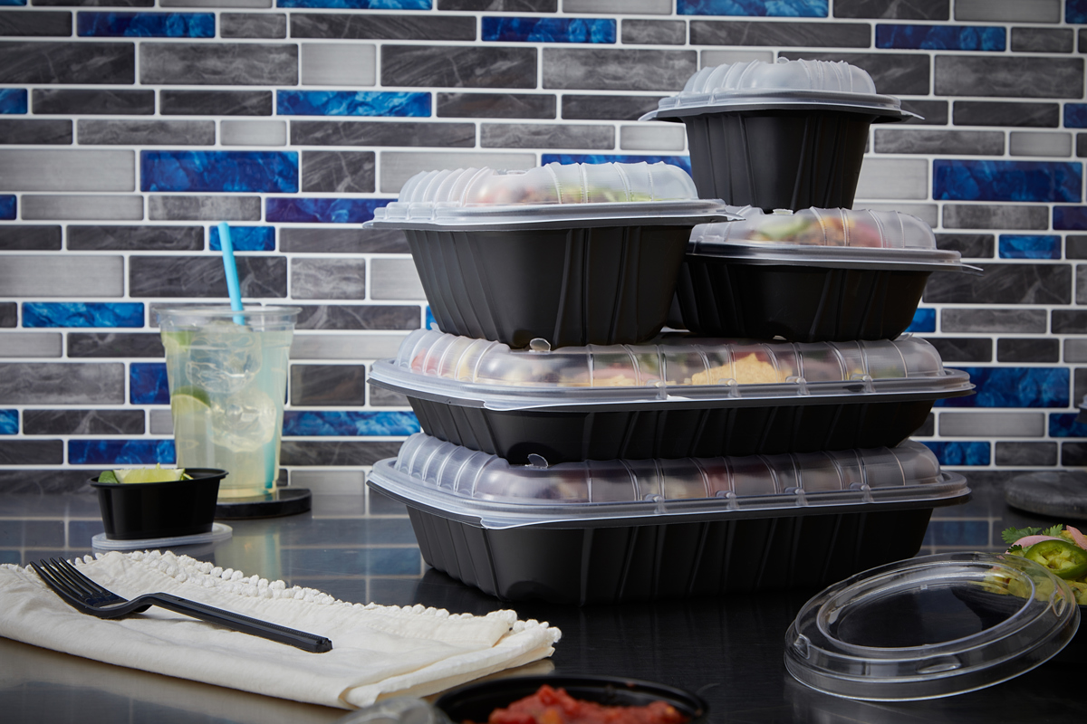 50 Sets 48oz Meal Prep Containers with Lids, Microwavable Plastic