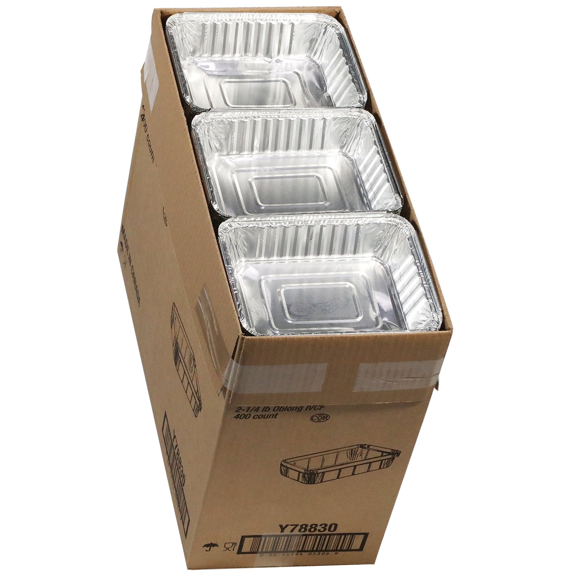2 1/4 Lb. 36 oz. Oblong Aluminum Takeout Container, 400 Ct