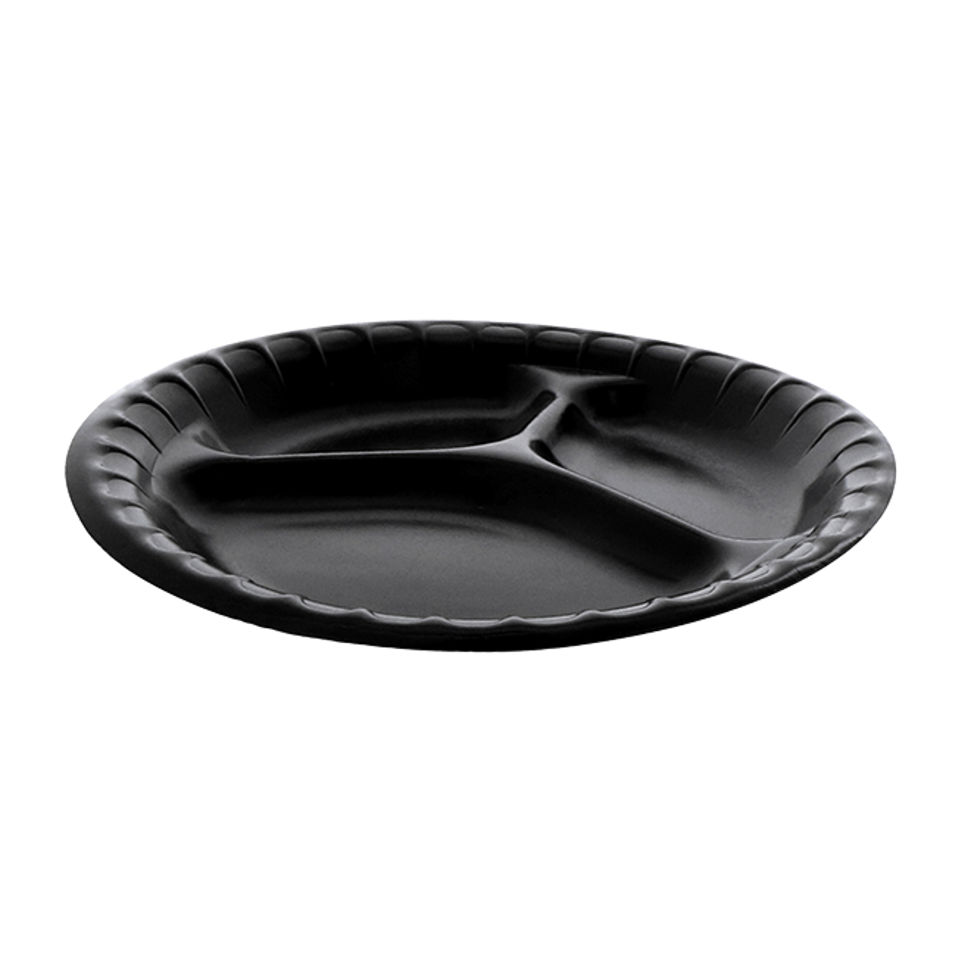 Foam Plate Quiet Classic 3 C. Laminated Black Ø26cm (500 Units)