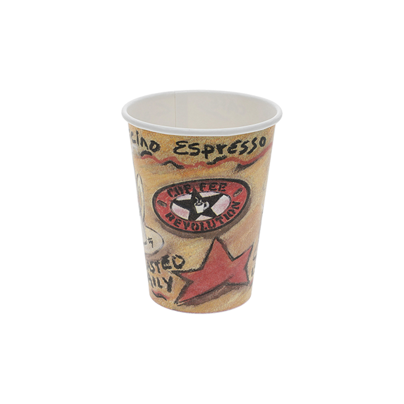 12 oz. Paper Hot Cup, Coffee Revolution Print Pactiv Evergreen