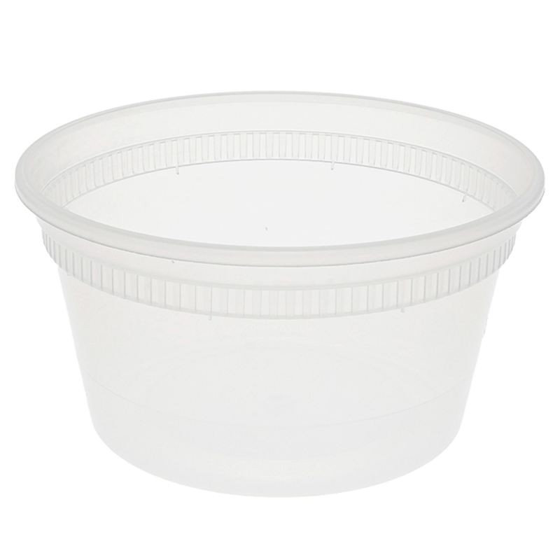 Choice 12 oz. Round Plastic Deli Container (Microwavable)