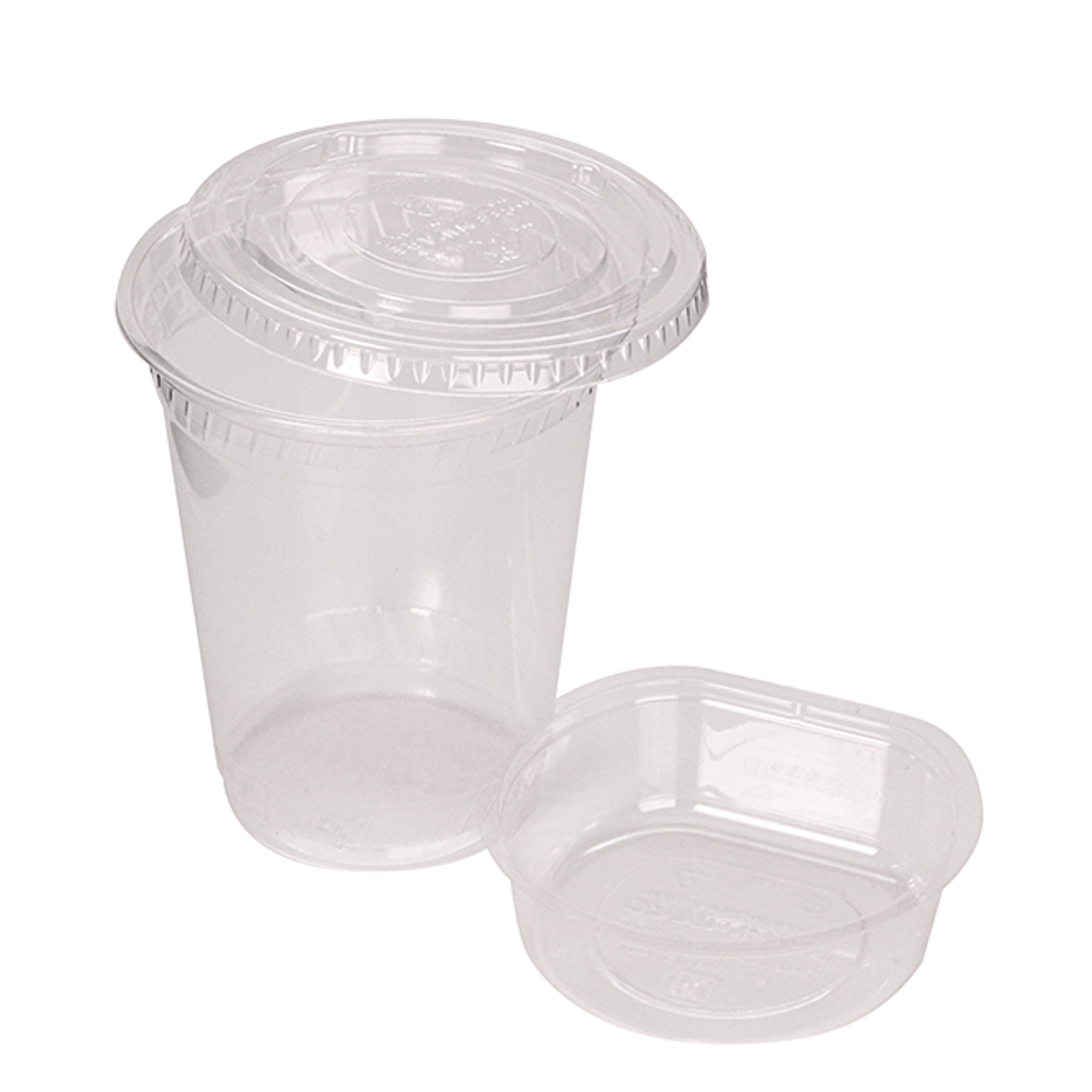 12 oz. Compostable PLA Cold Drink Cup, Flat Lid and Insert, Combo