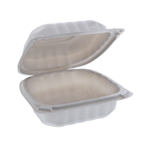 6.4 x 6.4 x 3 PS Foam Hinged Lid Container